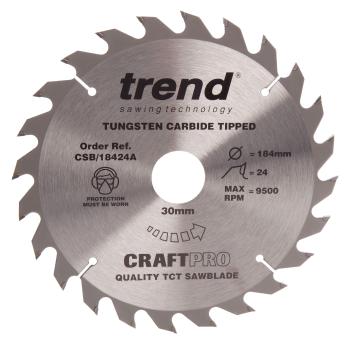 Trend CSB/18424A TCT Craft Saw Blade 184mm x 24T x 30mm