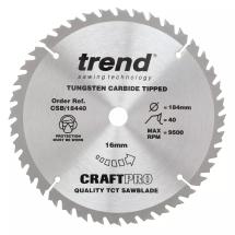 Trend CSB/18440A TCT Craft Saw Blade 184mm x 40T x 30mm