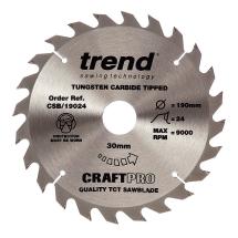 Trend CSB/19024 TCT Craft Saw Blade 190mm x 24T x 30mm