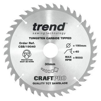 Trend CSB/19040 TCT Craft Saw Blade 190mm x 24T x 30mm