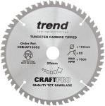 TREND CSB/AP16052 Craft Saw Blade Aluminium & Plastic 160mm x 52T x 20mm TREND CSB/AP16052 Craft Saw Blade Aluminium & Plastic 160mm x 52T x 20mm