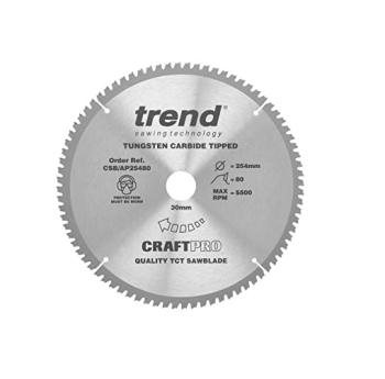 Trend CSB/AP25480 Craft Saw Blade Aluminium & Plastic 254mm x 80T x 30mm