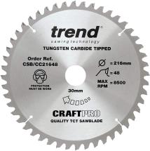 Trend CSB/CC21648 TCT Craft Saw Blade Crosscut 216mm x 48T x 30mm