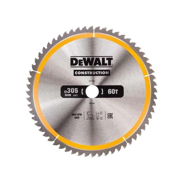 DeWALT DT1960-QZ Construction Circ Saw Blade 305x30mm 60T