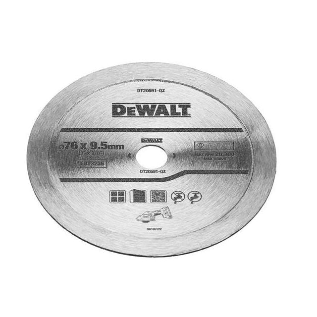 DeWALT DT20591-QZ 76mm Diamond Continuous Tile Blade Fits DCS438