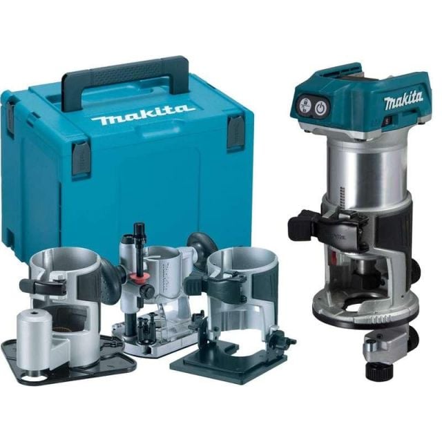Makita DRT50ZJX3 18v Brushless Router Trimmer with 3 Bases