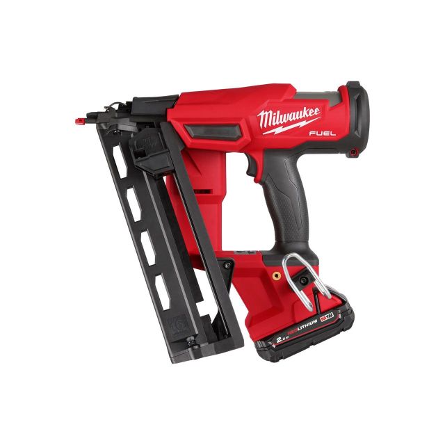 Milwaukee M18FN16GA-202X 18V 16G Angled Finish Nailer With 2x 2Ah Batteries