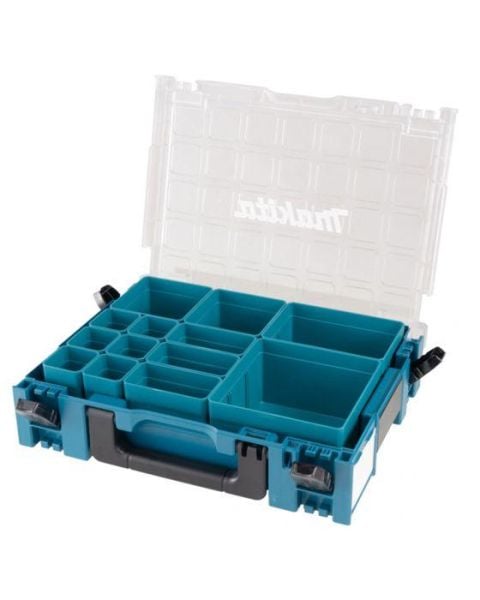 Makita 191X80-2 MAPAC Clear Lid Stackable Organiser Case With Inserts