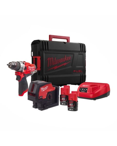Milwaukee M12FPPBB-202B Fuel Laser & Drill Kit