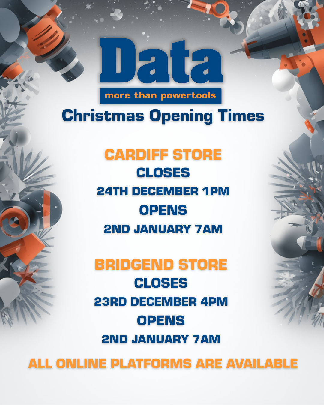 Christmas Opening Times