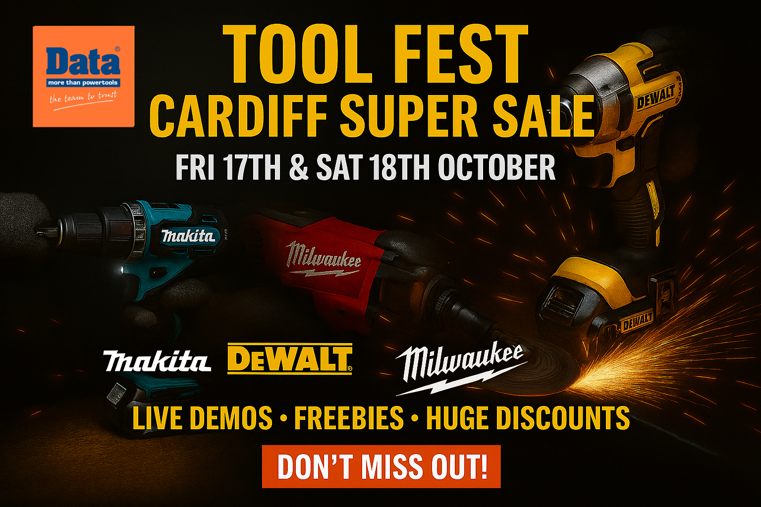 TOOL FEST &ndash; Cardiff Super Sale at Data Powertools, live demos, big discounts and freebies