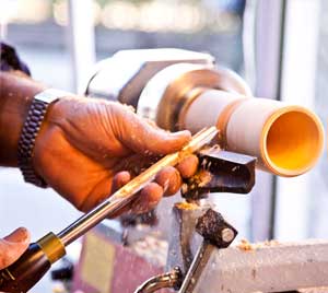 turning wood on a lathe